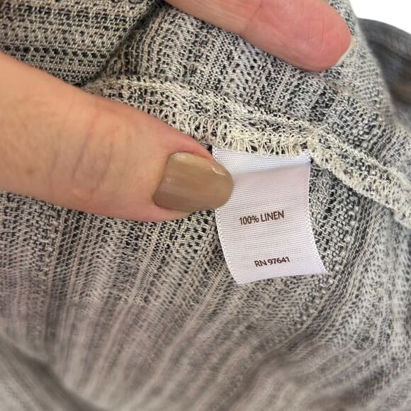 Pure J.Jill Women's Gray Striped 100% Linen Faux Wrap Dress Size XS - Picture 4 of 6